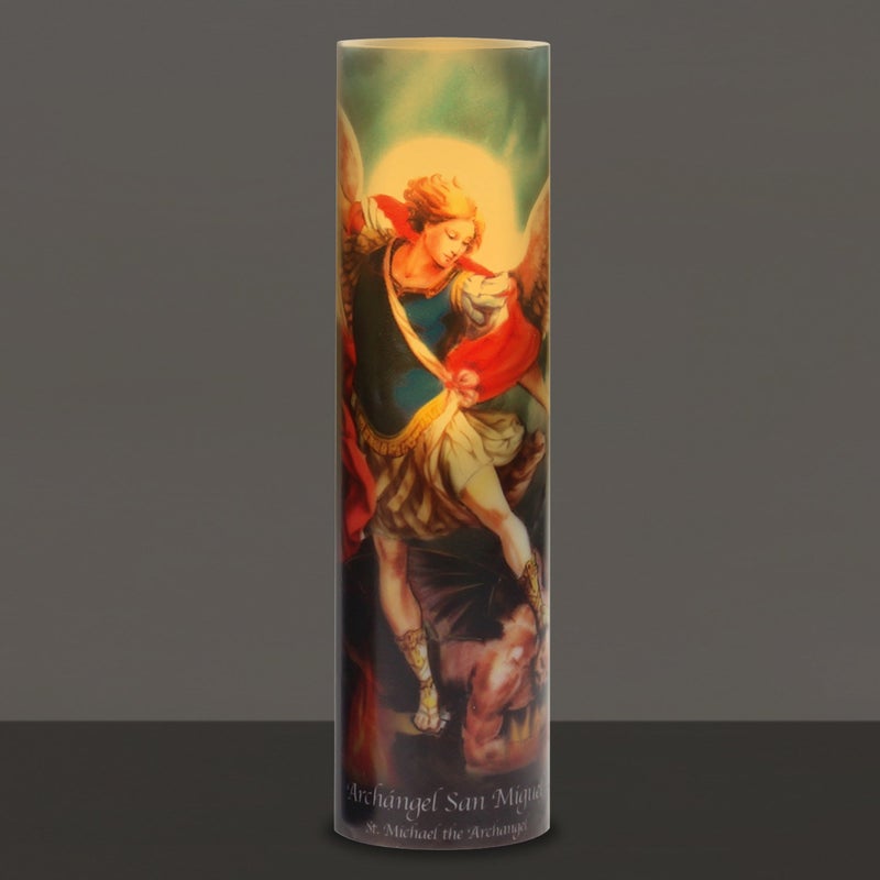 Stonebriar St. Micheal Flameless LED Devotional Prayer Candle with Automatic Timer - Image 5